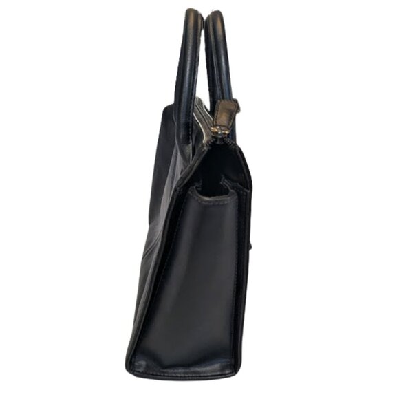 Giani Bernini Black Genuine Leather Satchel Tote Vintage-Era - Picture 5 of 12